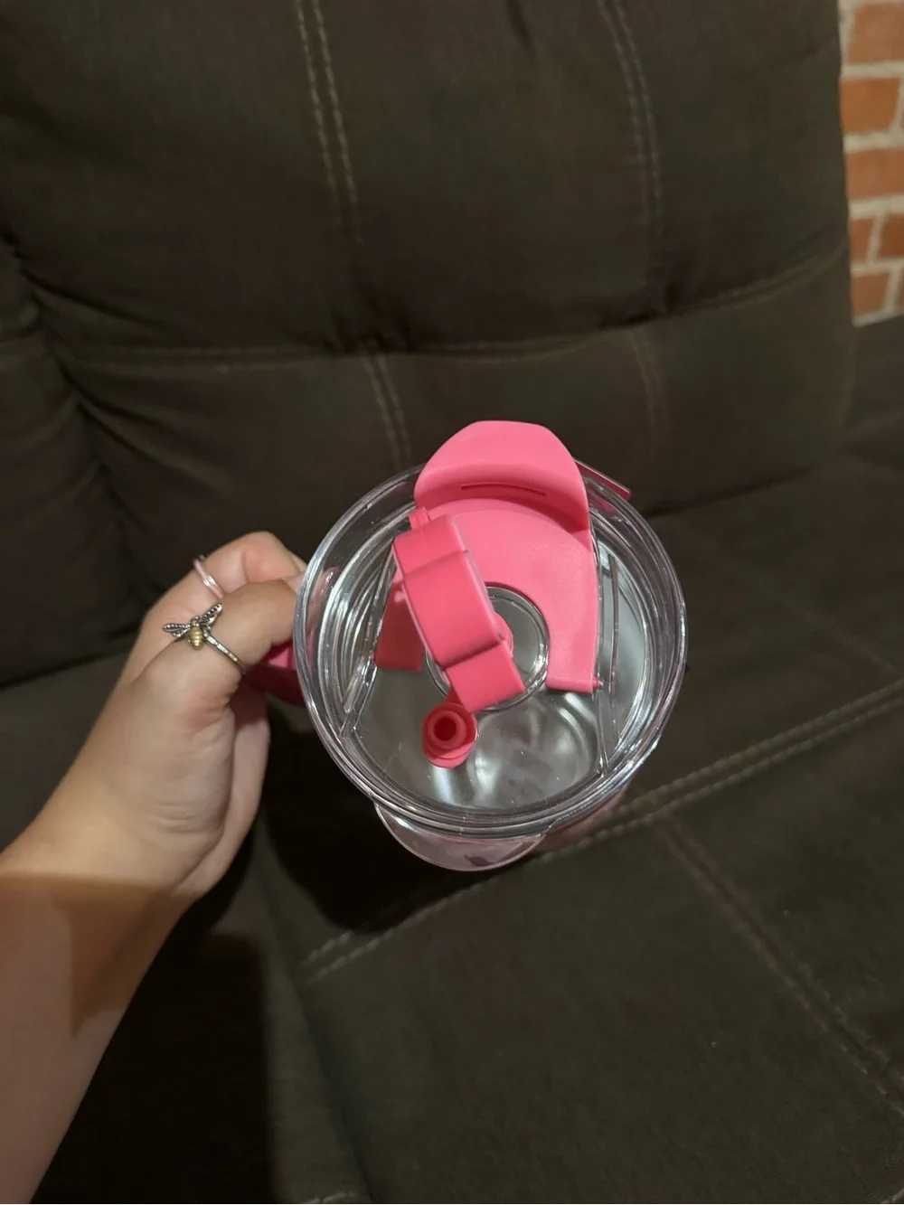 Pink Cowboy Hat Pattern Travel Tumbler with Handle